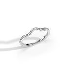 0.10 TCW Round Moissanite Waved Wedding Band