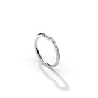 0.10 TCW Round Moissanite Waved Wedding Band