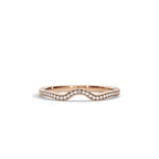 0.10 TCW Round Moissanite Waved Wedding Band