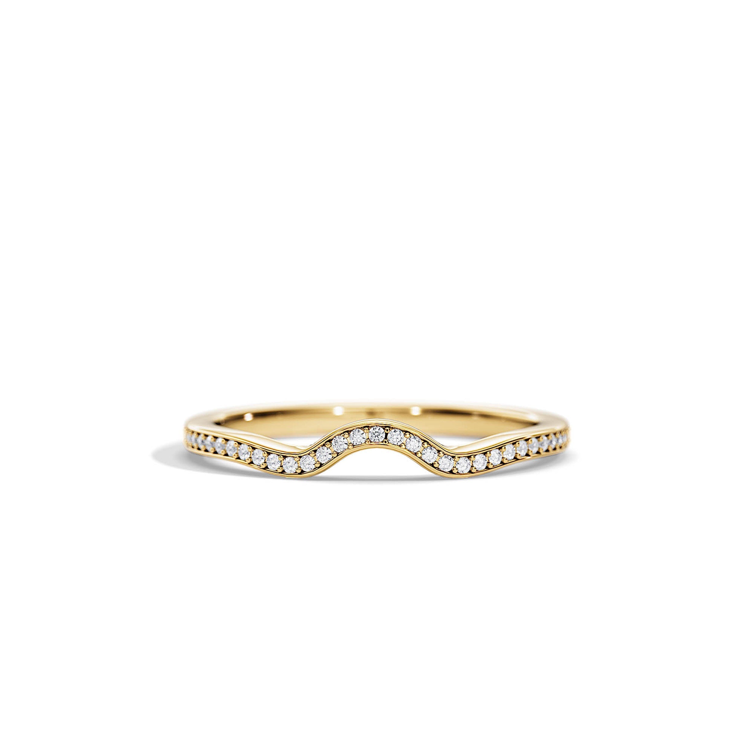 0.10 TCW Round Moissanite Waved Wedding Band