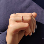 Marquise And Round Wedding Band In Versailles Setting