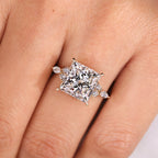 IGI Certified 5 - 7 Carat Princess Cut Diamond Ring in Muse Setting