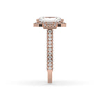 Radiant Cut Ring In 3 Side Pave Setting