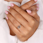 Yellow Gold Cancer Ring With Round Side Stone