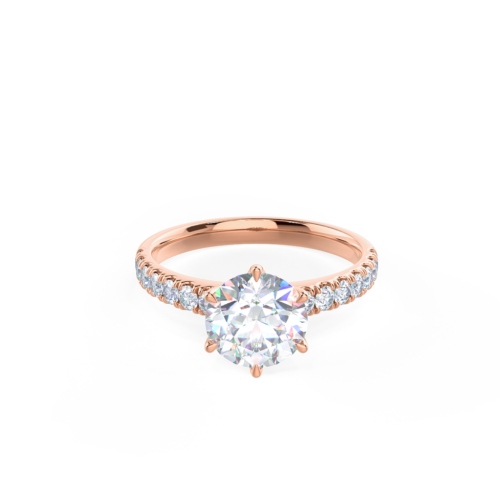 2.0 CT Round Moissanite Pave Setting Engagement Ring