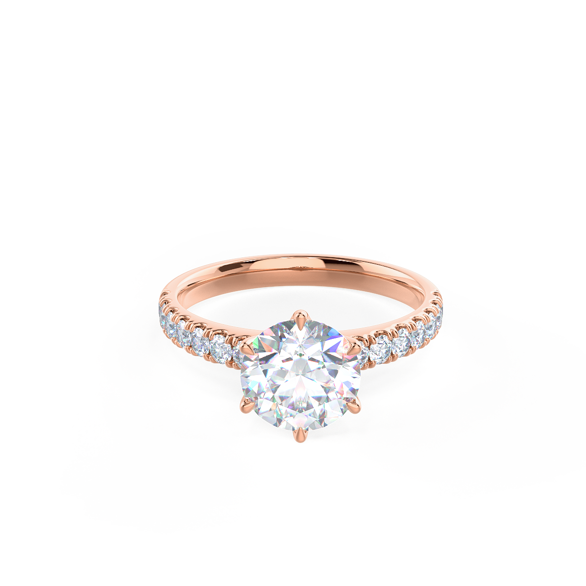 2.0 CT Round Moissanite Pave Setting Engagement Ring