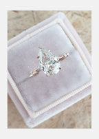 2.50 CT Pear Moissanite Solitaire Dainty Style Engagement Ring