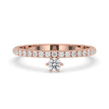 Pave Diamond Ring with Round Diamond