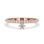Pave Diamond Ring with Round Diamond