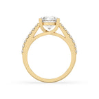 Round Pave Engagement Ring In Yellow Gold