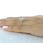 1.93CT Oval Cut Moissanite Halo Two Tone Engagement Ring