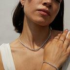 Round Cut Moissanite Diamond Tennis Necklace