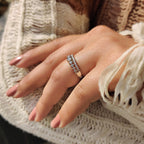 Round Cut Double Row Wedding Band