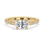 Marquise Cut Diamond Ring in East to West Setting