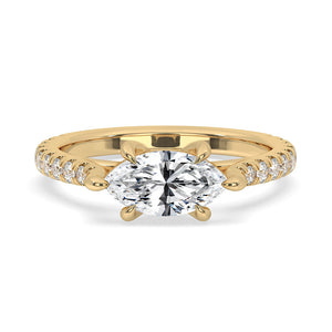 Marquise Cut Diamond Ring in East to West Setting