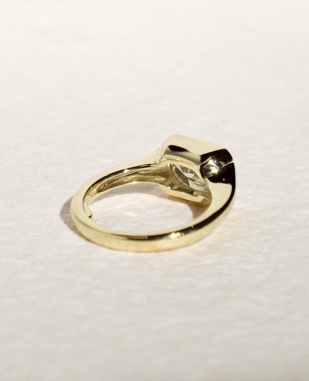 1.0 -3.0 CT Radiant Cut Lab Grown Diamond Bezel Engagement Ring
