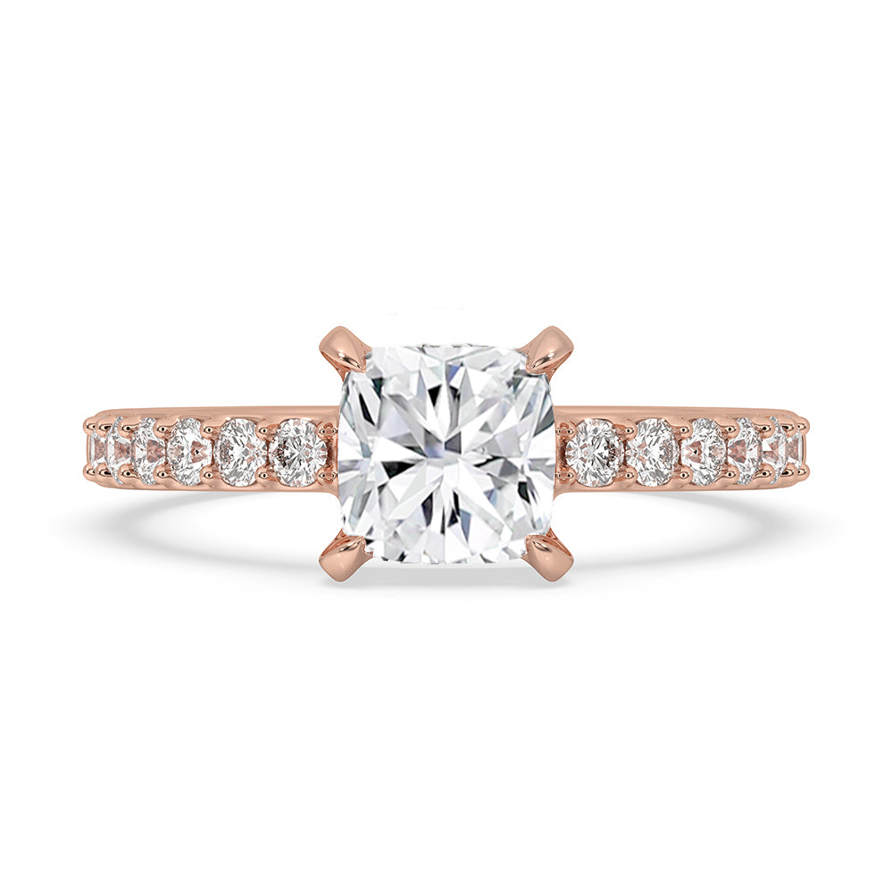Rose Gold Lab Grown Cushion Cut Diamond Ring Main image