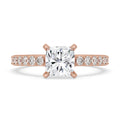 Rose Gold Lab Grown Cushion Cut Diamond Ring