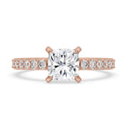 Rose Gold Lab Grown Cushion Cut Diamond Ring