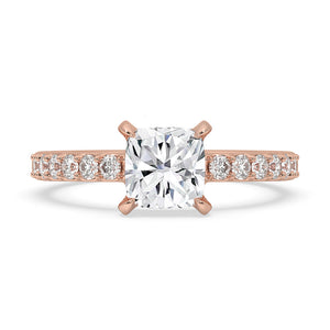 Rose Gold Lab Grown Cushion Cut Diamond Ring