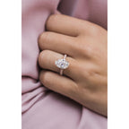 3.20 CT Oval Cut Moissanite Solitaire With Pave Setting Engagement Ring