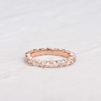 0.4 CT Round And Marquise Moissanite Wedding Band