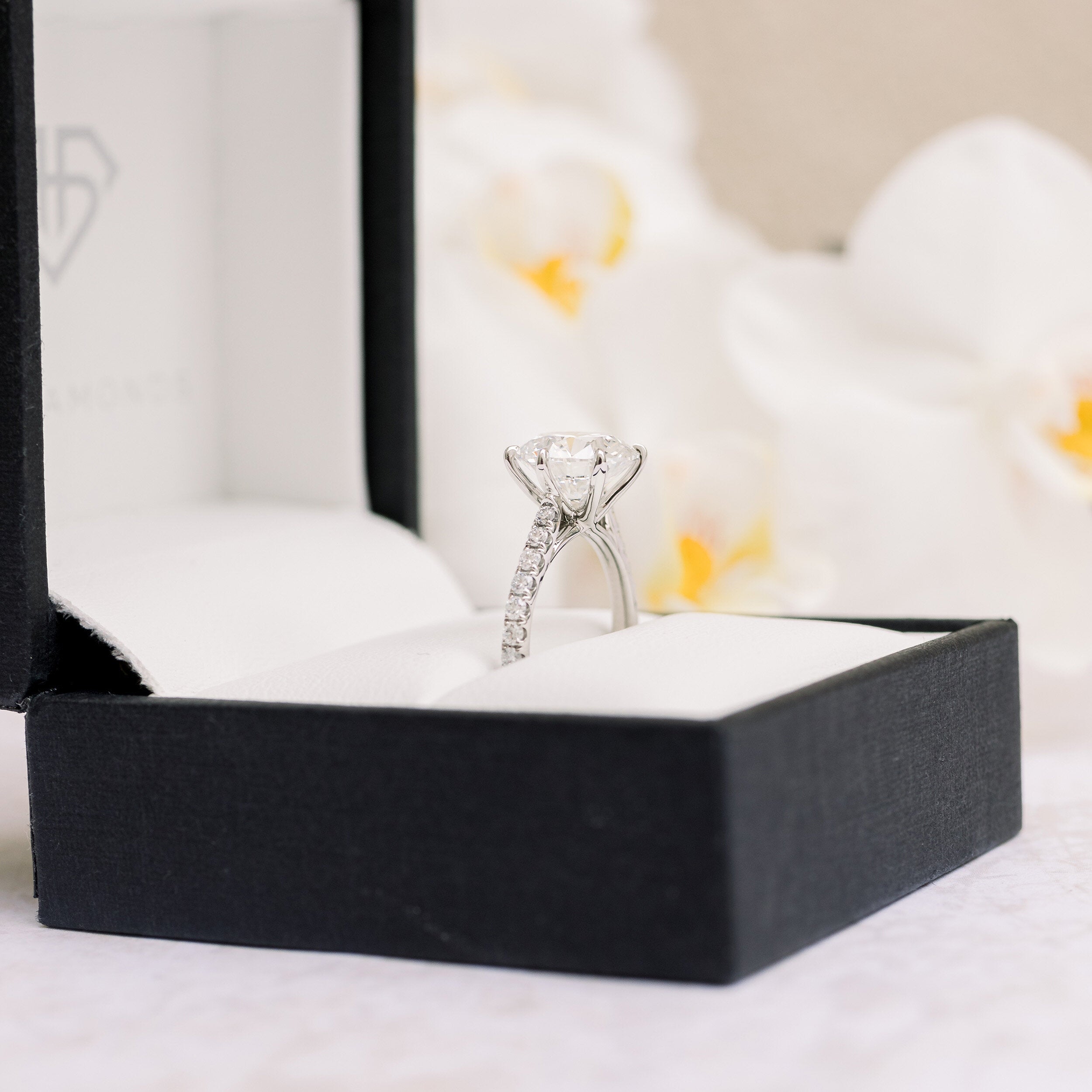 2.25 CT Round Moissanite Solitaire Setting Engagement Ring