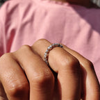 Oval Cut Round Cut Moissanite 3/4 Eternity Band