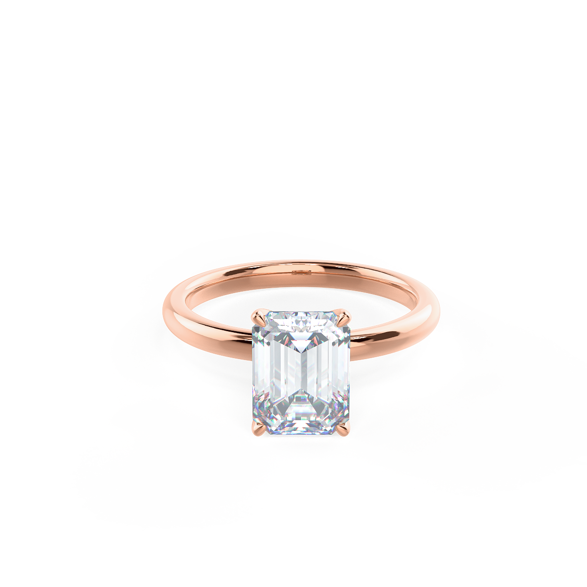 2.75 CT Emerald Cut Moissanite Solitaire Engagement Ring