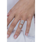 3.0 CT Radiant Moissanite Haidden Halo & Pave Setting Engagement Ring