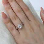 1.50CT Pear Cut Moissanite Halo Bridal Ring Set
