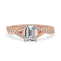 Twisted engagement ring - Emerald Cut Diamond