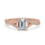 Twisted engagement ring - Emerald Cut Diamond