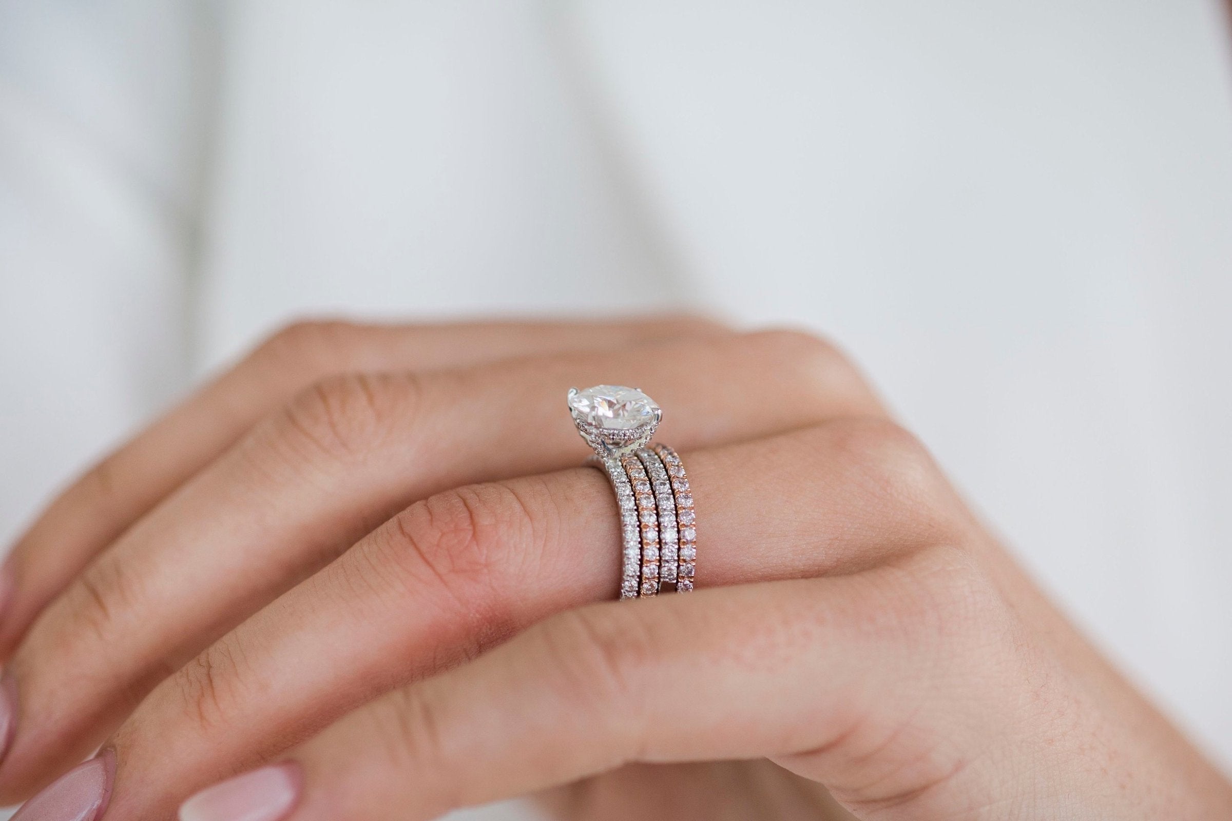 2.50 CT Round Cut Moissanite Hidden Halo Pave Setting Engagement Ring