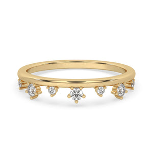 Antique Diamond Wedding Band - Round Diamonds