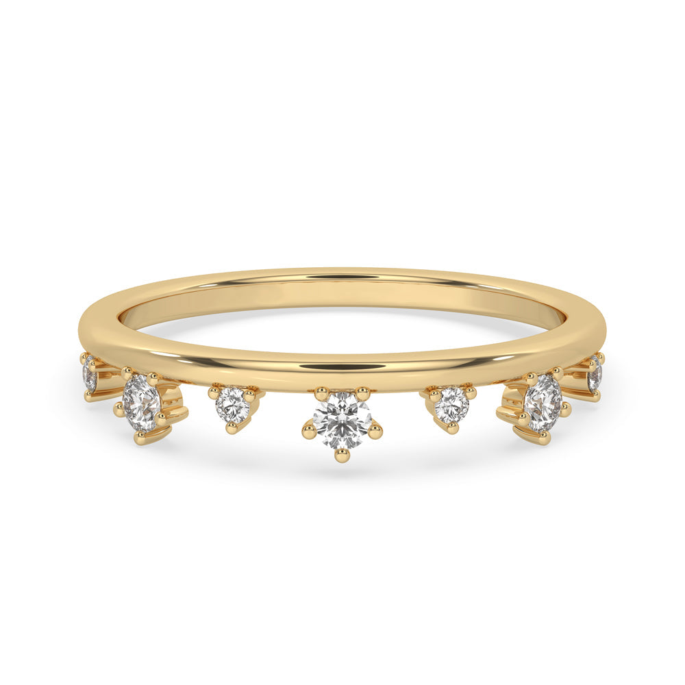 Antique Diamond Wedding Band - Round Diamonds
