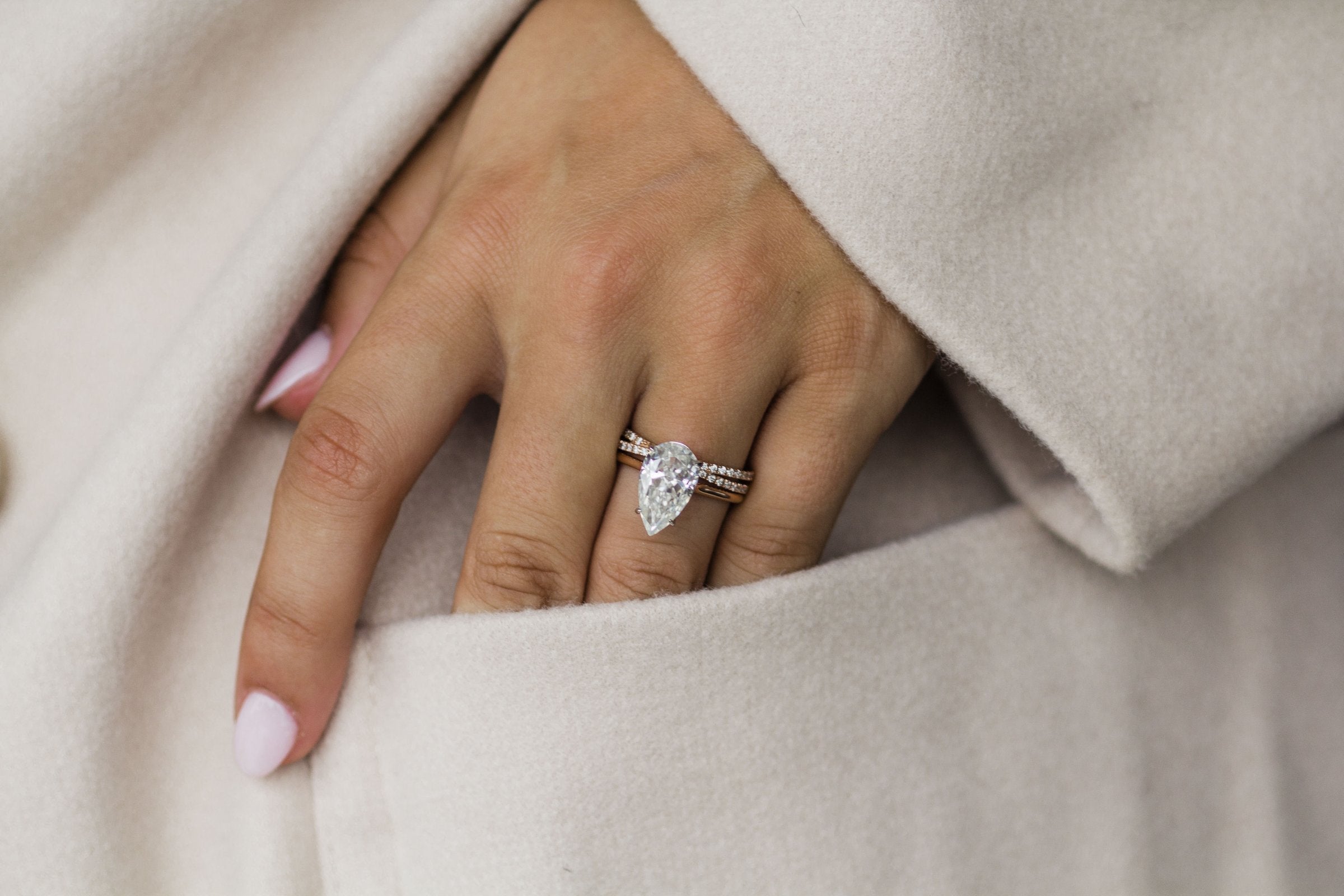 4.50 CT Pear Cut Moissanite Solitaire Engagement Ring