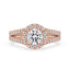 Halo Diamond Engagement Ring in Romantic Rose Gold