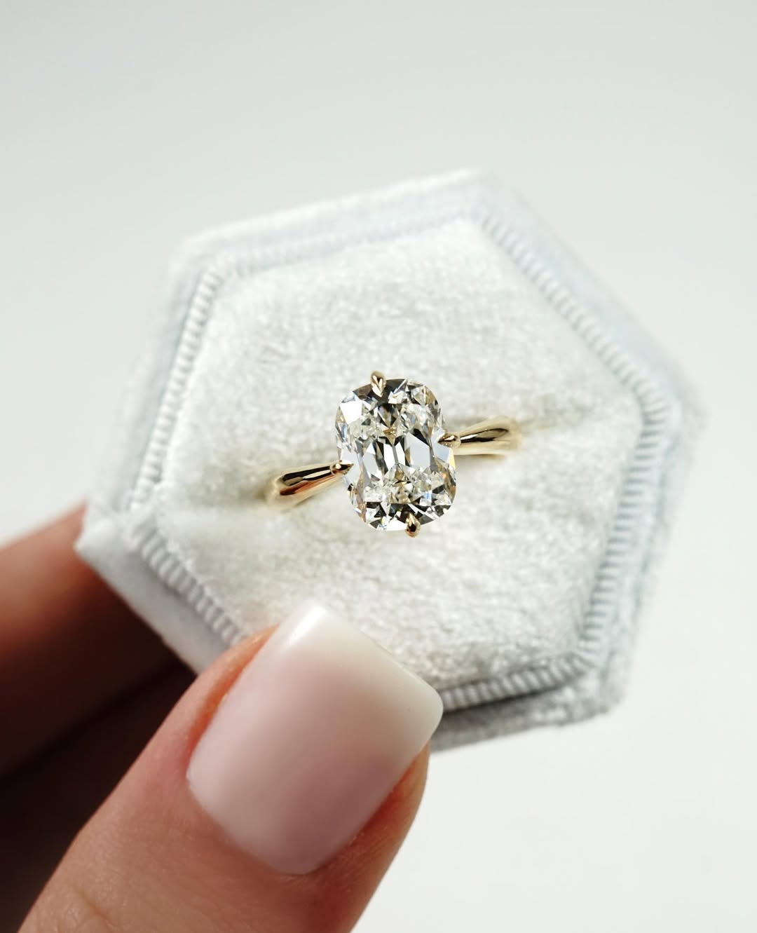 1.0 -3.0 CT Elongated Cushion ⁠Cut Lab Grown Diamond Solitaire Engagement Ring