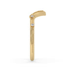 V Shaped Wedding Band - Milgrain Design