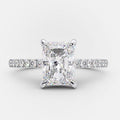 2.0 CT Radiant Moissanite Hidden Halo Setting Engagement Ring