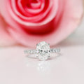 1.75 CT Oval Cut Moissanite Pave Setting Engagement Ring