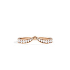 0.30 TCW Round Moissanite Curved Wedding Band