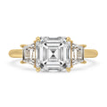 Asscher Cut Diamond Ring With 2 Trapezoid Side Stone