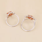 Shield Cut Pink Gemstone Bypass Engagement Ring