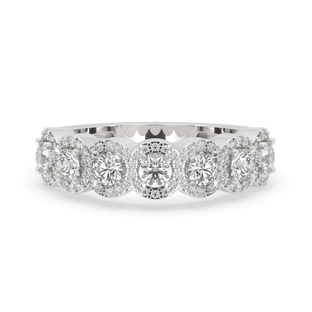 Half Eternity Round Cut Wedding Band