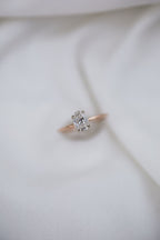 1.33 CT Oval Cut Hidden Halo Moissanite Engagement Ring