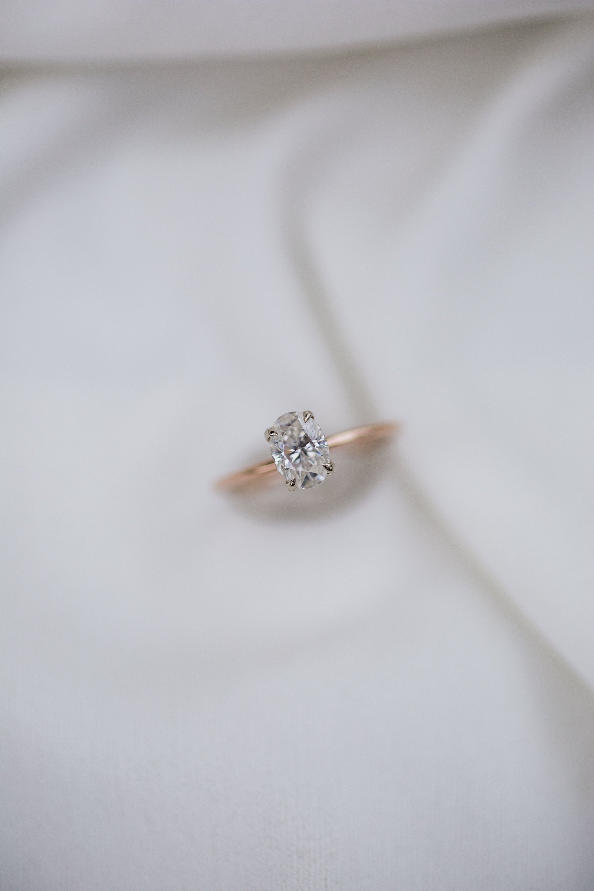 1.33 CT Oval Cut Hidden Halo Moissanite Engagement Ring