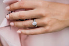 2.10 CT Oval Cut Moissanite Hidden Halo Engagement Ring