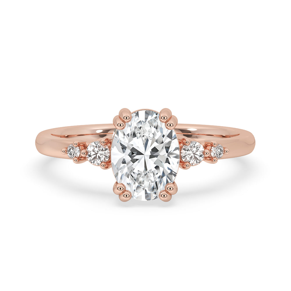 Oval Cut Engagement Ring - Side Stone Main image